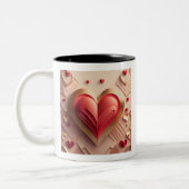 Rotes Herz Zweifarbige Tasse (Links)