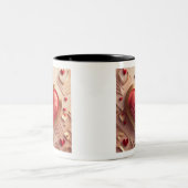 Rotes Herz Zweifarbige Tasse (Mittel)