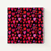 Rotes Herzdesign Notizblock (Rückseite)