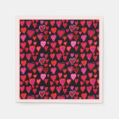 Rotes Herzdesign Serviette (Vorderseite)