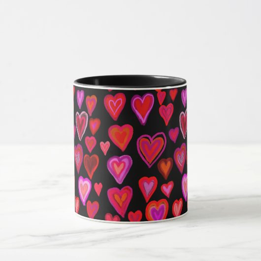 Rotes Herzdesign Tasse (Zentrum)