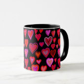 Rotes Herzdesign Tasse (VorderseiteRechts)