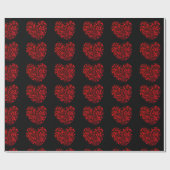 Rotes Herzen Geschenkpapier (Flach)