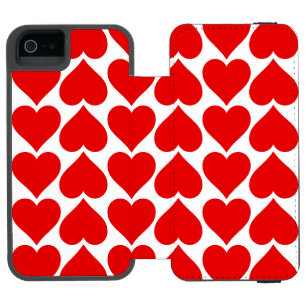 Rotes Herzen-Muster, Romantisch, Liebe Incipio Watson™ iPhone 5 Geldbörsen Hülle