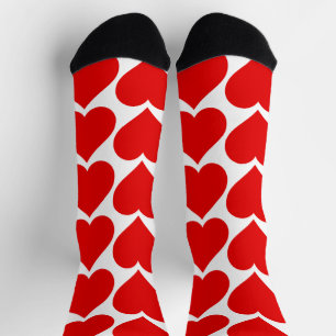 Rotes Herzen Muster, Romantisch, Liebe Socken