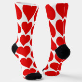 Rotes Herzen Muster, Romantisch, Liebe Socken (Gewinkelt)