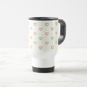 Rotes Herzen Muster, Süß, Liebe Reisebecher