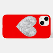 Rotes Herzform-Foto Case-Mate iPhone Hülle (Rückseite (Horizontal))