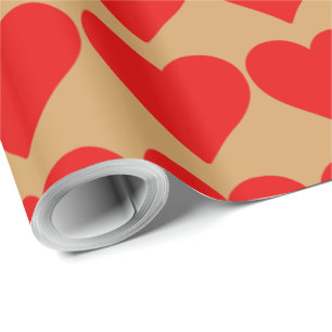 Rotes Herzform-Liebe Klassisch Minimalistisch Geschenkpapier