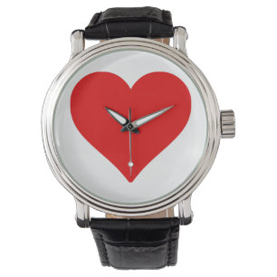 Rotes Herzform-Liebes-Klassiker-Minimalismus Armbanduhr