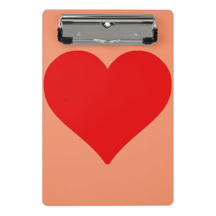 Rotes Herzform-Liebes-Klassiker-Minimalismus Mini Klemmbrett