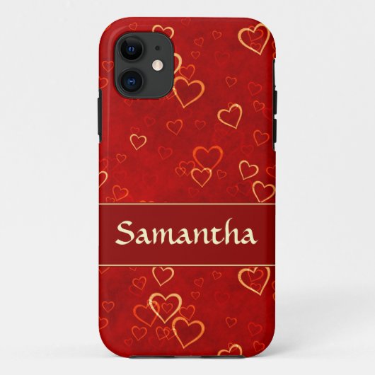 rotes Herzmuster Case-Mate iPhone Hülle (Rückseite)