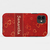 rotes Herzmuster Case-Mate iPhone Hülle (Rückseite (Horizontal))