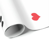 Rotes Herzmuster der niedlichen süßen klaren Geschenkpapier (Rolleneckpunkt)