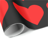 Rotes Herzmuster Geschenkpapier (Rolleneckpunkt)