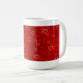 rotes Herzmuster Kaffeetasse (VorderseiteRechts)
