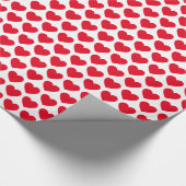 Rotes Herzmuster mit weißem Hintergrund Geschenkpapier (Ecke)
