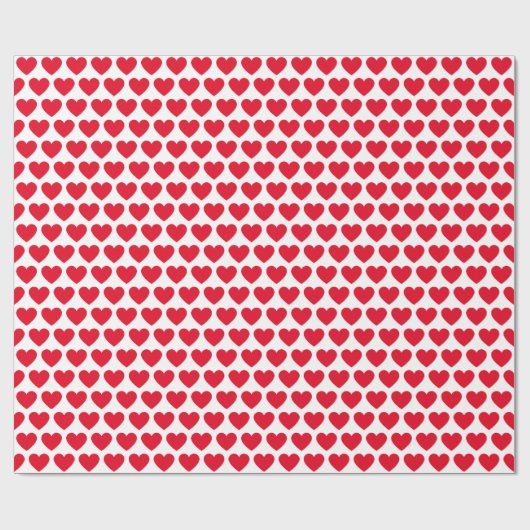 Rotes Herzmuster mit weißem Hintergrund Geschenkpapier (Flach)