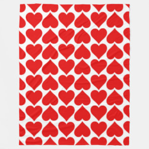 ROTES HERZPATTER FLEECEDECKE