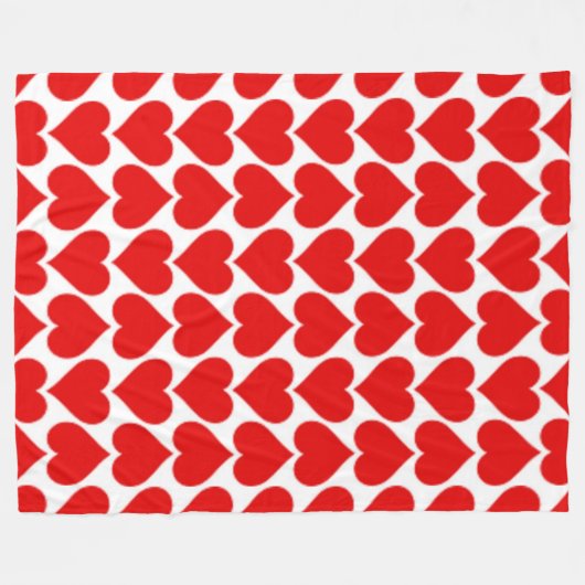 ROTES HERZPATTER FLEECEDECKE (Vorderseite (Horizontal))
