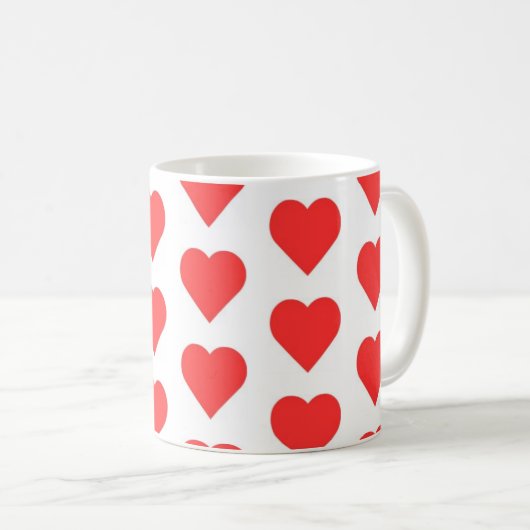 rotes Herzsymbol Kaffeetasse (VorderseiteRechts)