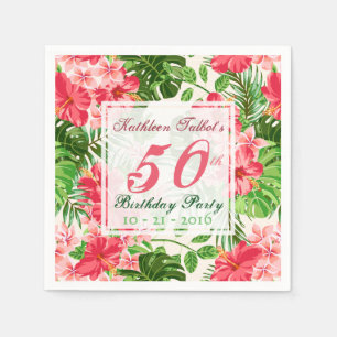 Rotes Hibiskus-50. Serviette