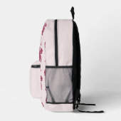 Rotes Hibiskus-Blumenmuster Bedruckter Rucksack (Rechts)