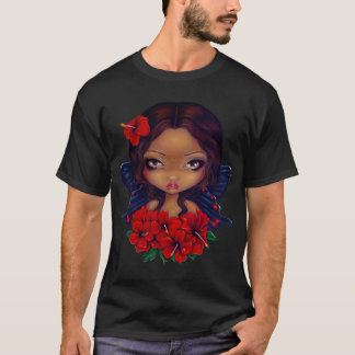 Rotes Hibiskus-Fee-Shirt T-Shirt
