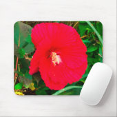 Rotes Hibiskus-Mauspad Mousepad (Mit Mouse)