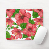 Rotes Hibiskus-Wasserfarbenmuster Mousepad (Mit Mouse)