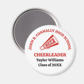 Rotes High School Cheerleader personalisiert Magnet (Vorderseite/Rückseite)