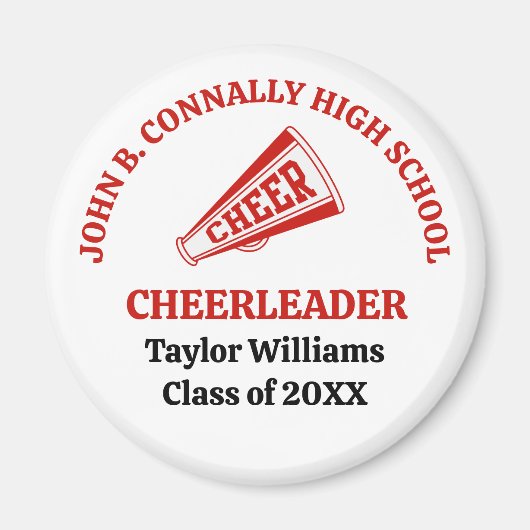 Rotes High School Cheerleader personalisiert Magnet (Vorne)