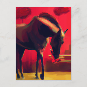 Rotes Himmelspferd und Blume Postkarte