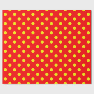 Rotes Hintergrund Gelbe Punkte Design  Geschenkpapier