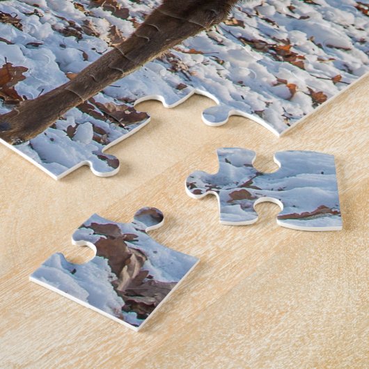 Rotes Hirsch im Schnee Puzzle (Seite)