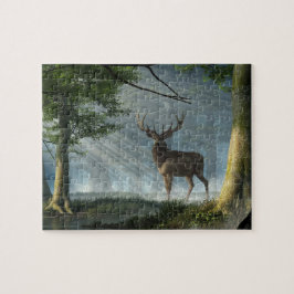 Rotes Hirsch im Tiefwald Puzzle