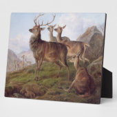 Rotes Hirsch in einer Hochlandlandschaft, 1872 (Öl Fotoplatte (Seite)