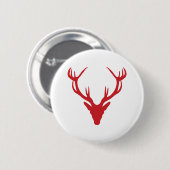 Rotes Hirsch-Kopf-Weihnachten oder Hirsch-Party Button (Vorne & Hinten)