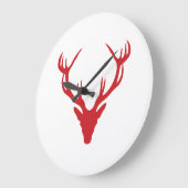 Rotes Hirsch-Kopf-Weihnachten oder Hirsch-Party Große Wanduhr (Winkel)