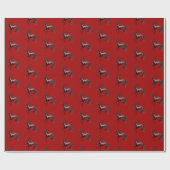 Rotes Hirsche Zoi-Wrapping-Papier Geschenkpapier (Flach)