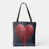Rotes Hochglanzherz Tasche (Rückseite)