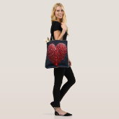 Rotes Hochglanzherz Tasche (Am Model)