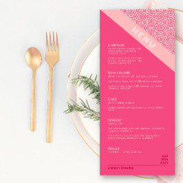 Rotes Hochzeitmenü für geometrische Rose Menükarte