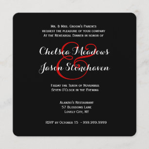 ROTES Hochzeits-Damast-Spitze-Proben-Abendessen 7 Einladung