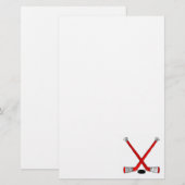Rotes Hockey Briefpapier (Vorne/Hinten)