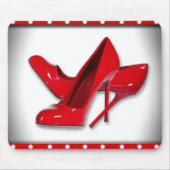 Rotes hohes Heels-Polka-Punkt-Muster Mousepad (Vorne)