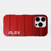 Rotes Holz-Horizontalmuster  iPhone Hülle (Rückseite (Horizontal))