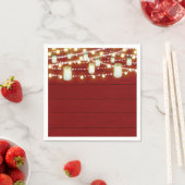 Rotes Holz und Streichellichter Land Rustikale Süß Serviette (Beispiel)