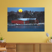 Rotes Holzboathotel in Helsinki, Finnland Leinwanddruck (Insitu (Wohnzimmer))