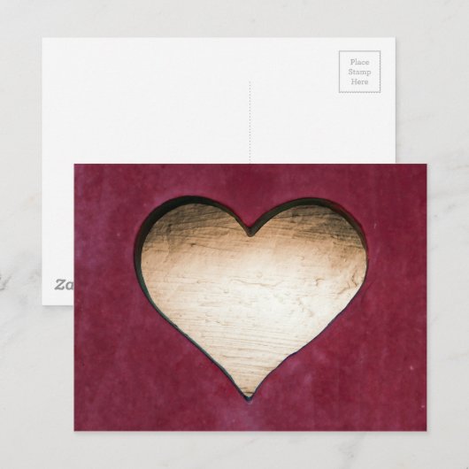 Rotes Holzdesign Postkarte (Vorne/Hinten)